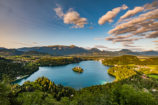 Panoramic view of Lake Bled