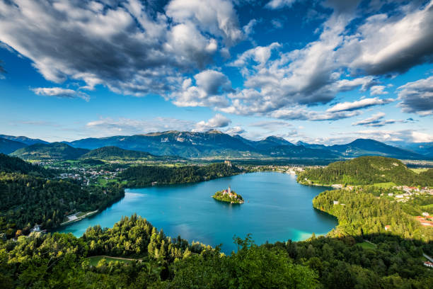 istock Panoramic view of Lake Bled 1149044456