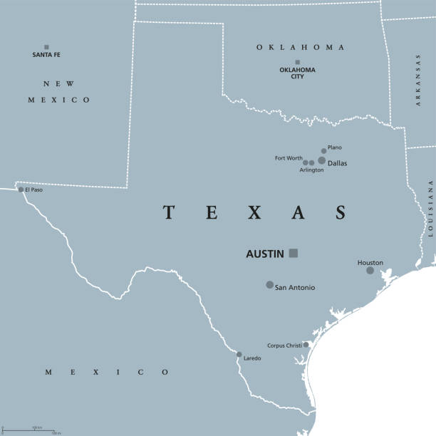 illustrations, cliparts, dessins animés et icônes de carte politique du texas états-unis - oklahoma map state vector