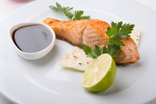 istock Prepared salmon steak served on a plate 1149047434