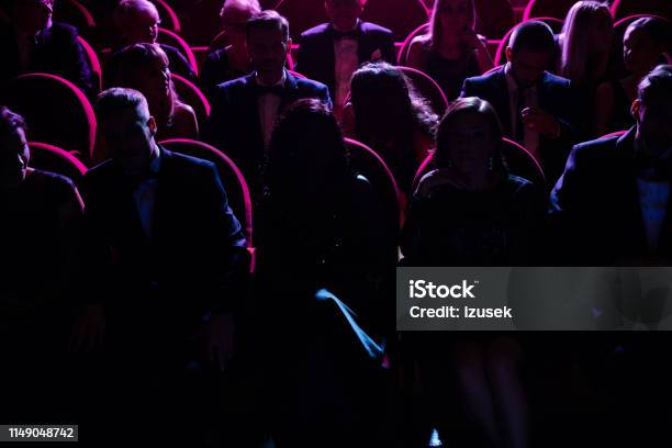 Crowd In Dark Watching Opera In Theater Stock Photo - Download Image Now - Audience, Movie Theater, Theatrical Performance