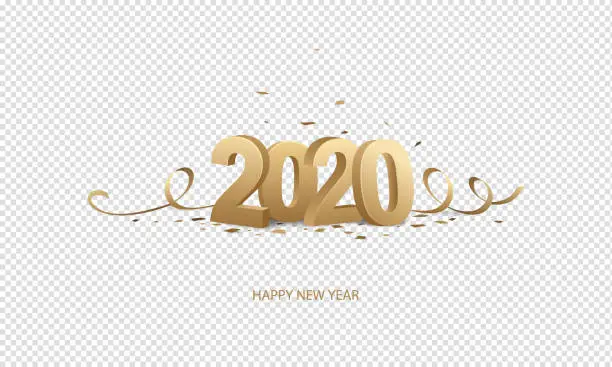 Vector illustration of Happy New Year 2020