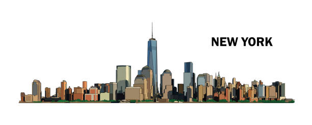 istock New York skyline, vector colorful illustration. High detailed creative drawing. Watercolor flat style. 1149054023