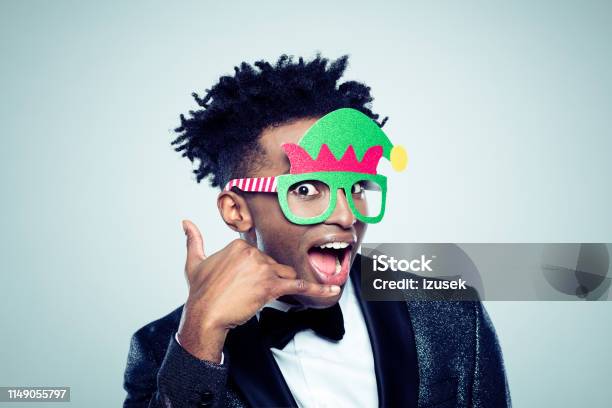 Call Me For The Christmas Party Stock Photo - Download Image Now - Christmas, Fashion, 20-29 Years