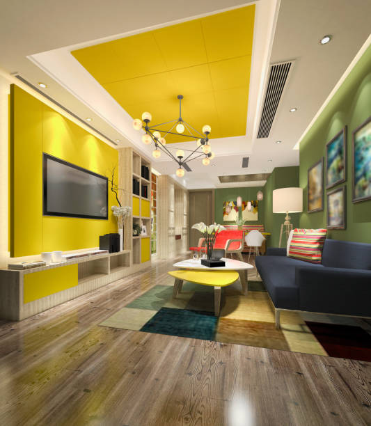 istock 3d render colorful modern living room 1149059568