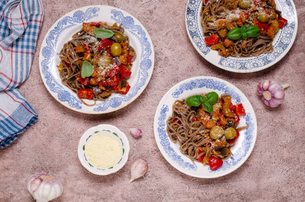 istock Buckwheat noodles with vegetables 1149059882