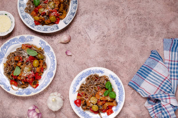 istock Buckwheat noodles with vegetables 1149059963