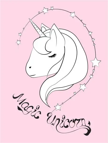 Vector illustration of unicorn head