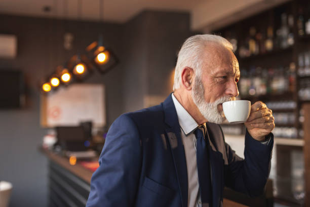 istock Senior businessman on a coffee break 1149069398