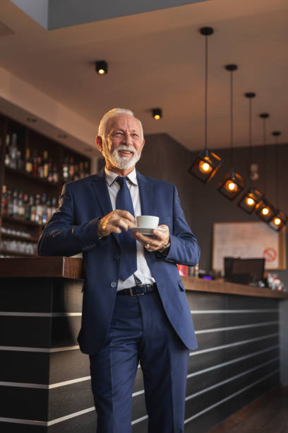 istock Senior businessman drinking coffee 1149069458
