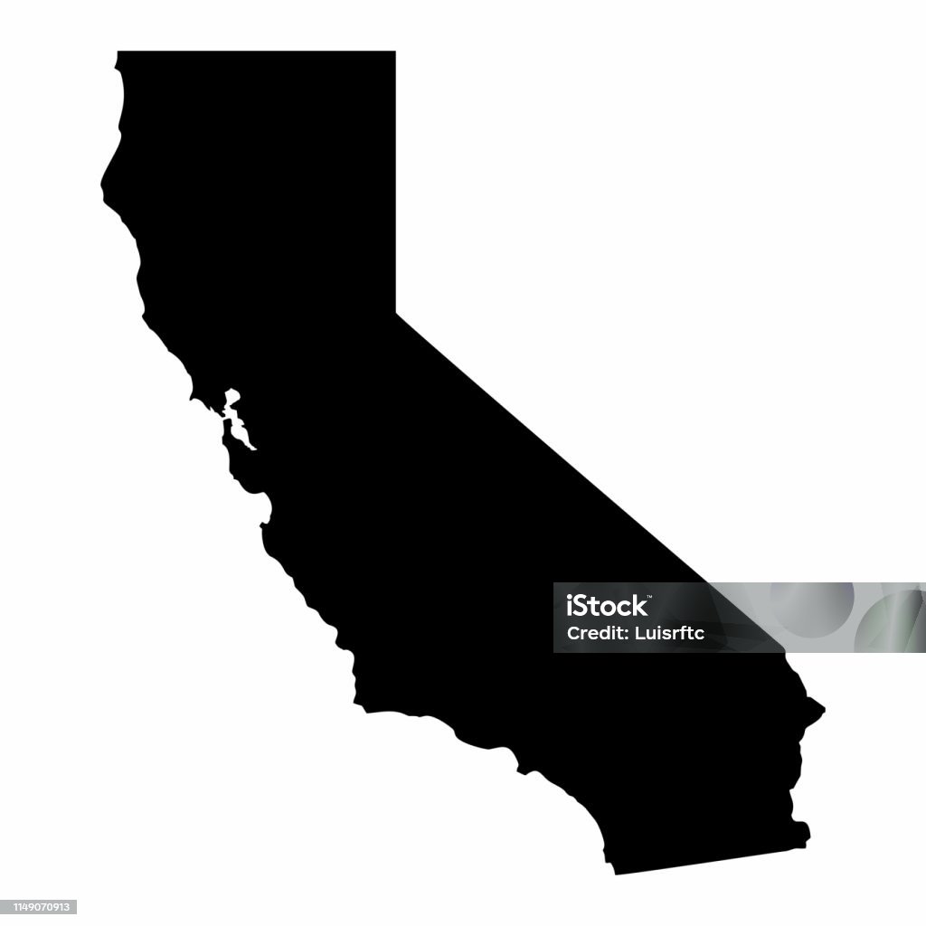 California map dark silhouette California map dark silhouette isolated on white background California stock vector