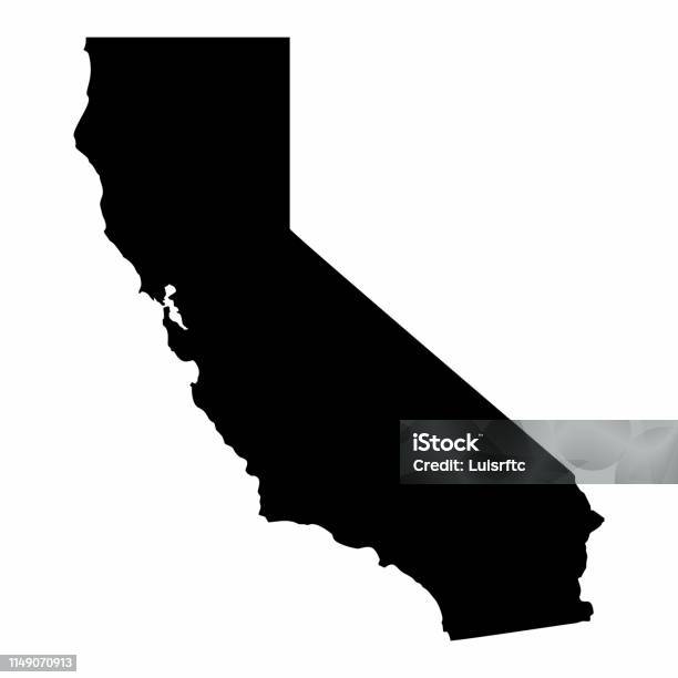 California Map Dark Silhouette Stock Illustration - Download Image Now - California, Map, Abstract