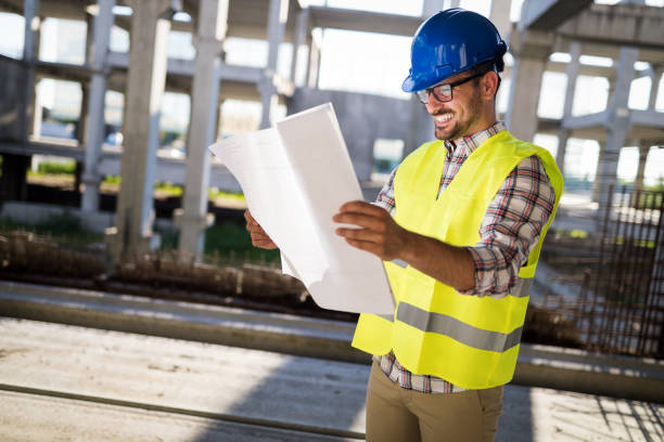 istock Picture of construction site engineer looking at plan 1149073636
