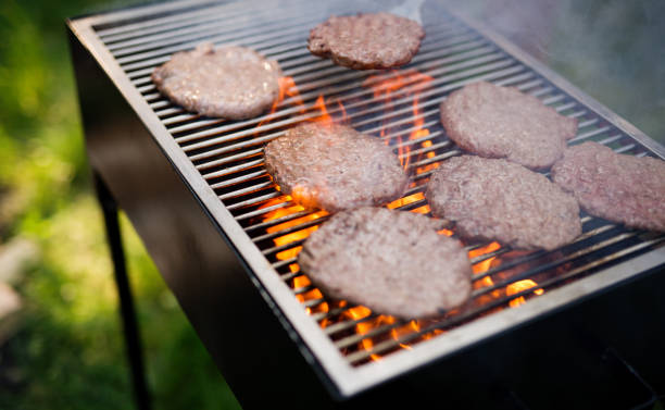 istock Delicious assorted grilled meat with vegetables over the coals on barbecue 1149074233