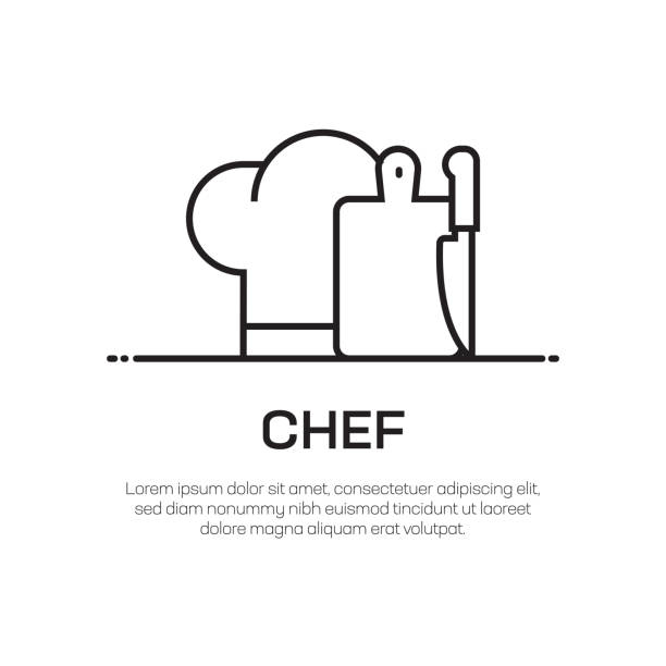 Chef Vector Line Icon - Simple Thin Line Icon, Premium Quality Design Element Chef Vector Line Icon - Simple Thin Line Icon, Premium Quality Design Element chef symbols stock illustrations
