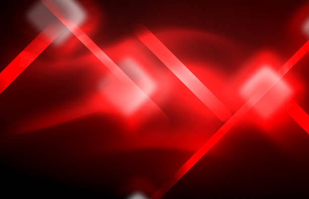 istock Neon glowing techno lines, hi-tech futuristic abstract background template with square shapes 1149081683