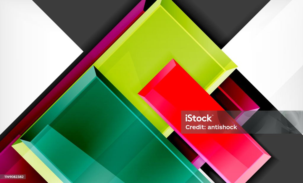Rectangle Colorful Block Colorful Square And Rectangle Blocks Background Stock Illustration ...