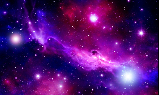 Bright Space Background Starsnebulaflashescloudsblueredpurpleblackstar  Shinestarry Sky Space Stock Photo - Download Image Now - iStock