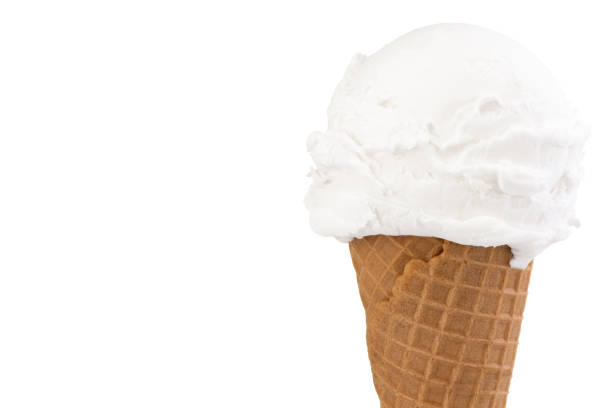 istock vanilla ice cream in the cone on white background with clipping path 1149087654