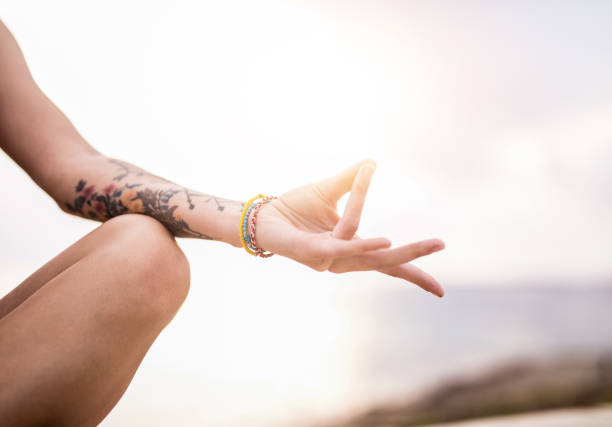 istock Meditation by the sea. 1149088050