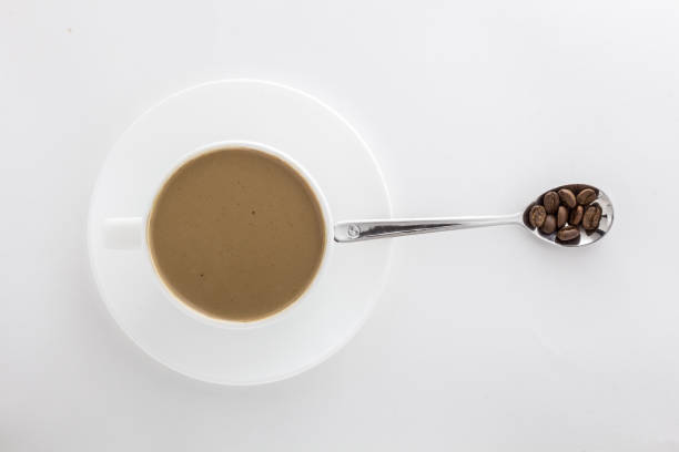 istock White cup of hot coffee and tea spoon.. 1149088105