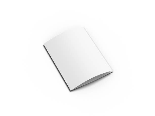 istock White vertical booklet mockap brochure magazine A4 divided into two parts isolated. 3D image. 1149090899