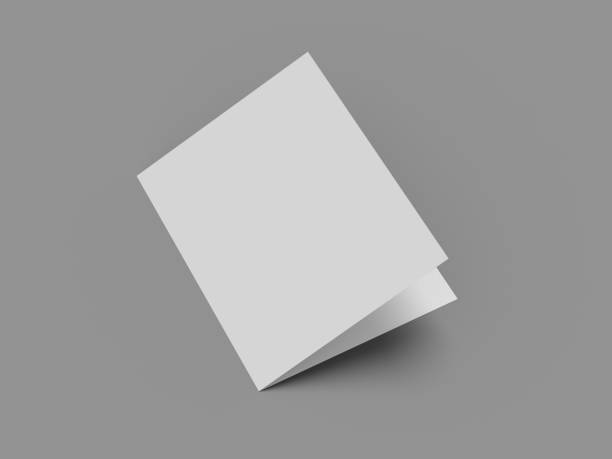 istock White vertical booklet mockap brochure magazine A4 divided into two parts isolated. 3D image. 1149092333