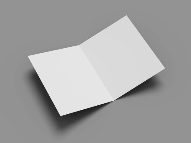 istock White vertical booklet mockap brochure magazine A4 divided into two parts isolated. 3D image. 1149092384