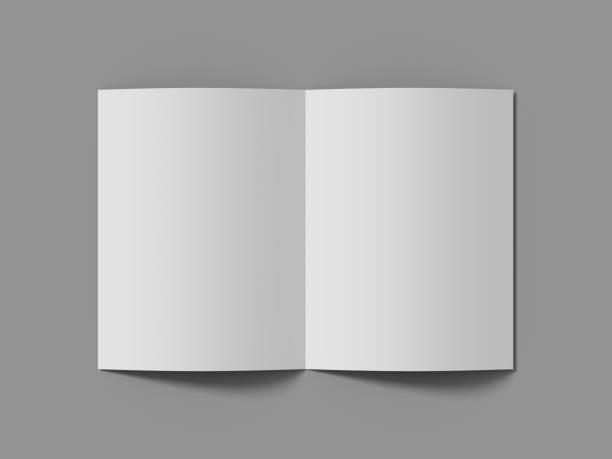 istock White vertical booklet mockap brochure magazine A4 divided into two parts isolated. 3D image. 1149092519