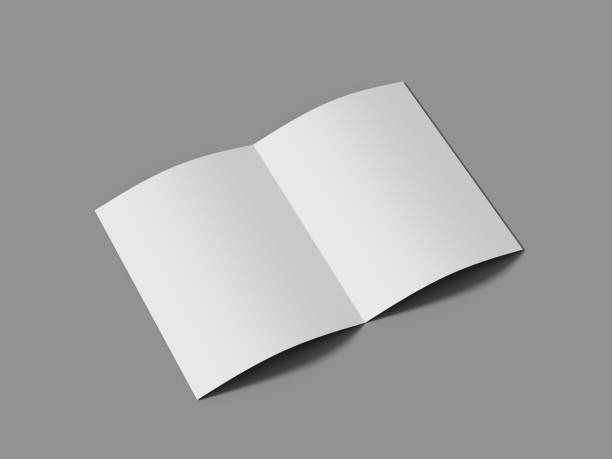 istock White vertical booklet mockap brochure magazine A4 divided into two parts isolated. 3D image. 1149092684