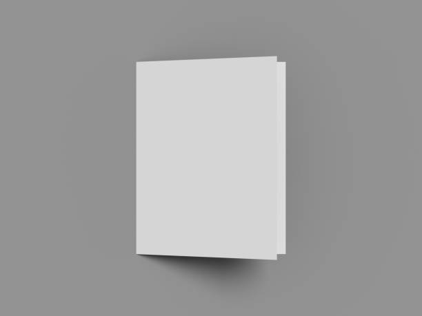 istock White vertical booklet mockap brochure magazine A4 divided into two parts isolated. 3D image. 1149092699