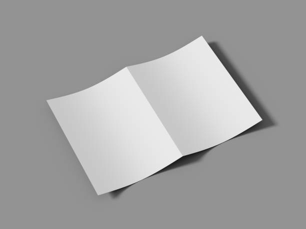 istock White vertical booklet mockap brochure magazine A4 divided into two parts isolated. 3D image. 1149092724