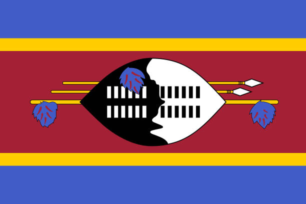illustrations, cliparts, dessins animés et icônes de drapeau vectoriel de l’eswatini. proportion 2:3. drapeau national swazi. royaume d’eswatini. - swaziland