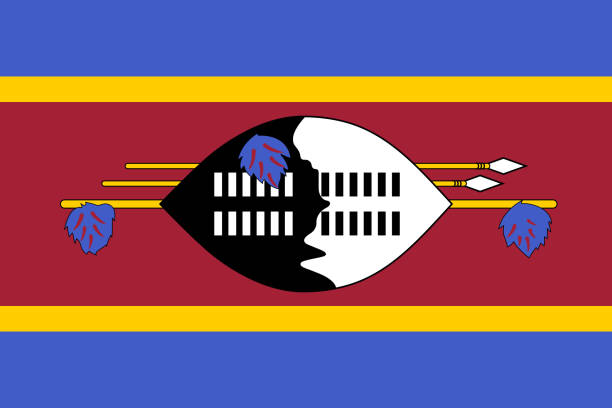 ilustrações de stock, clip art, desenhos animados e ícones de vector flag of eswatini. proportion 2:3. swazi national flag. kingdom of eswatini. - swaziland