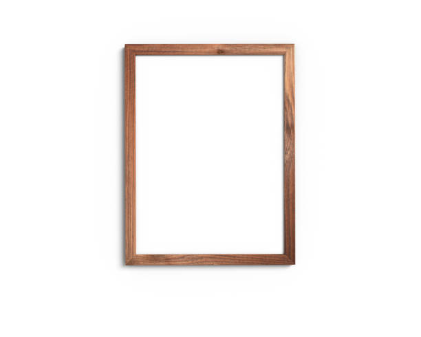 istock Old wooden frame mockup 3x4 horizontal on a white background. 3D image. 1149093510
