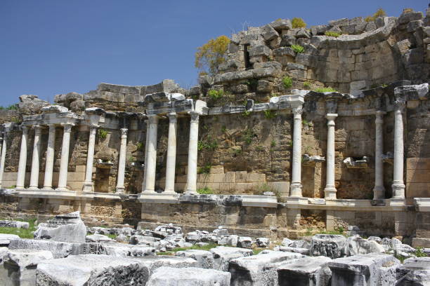 Türkei, Seite. Monumentaler Brunnen. Ruins Nymphaeum. – Foto