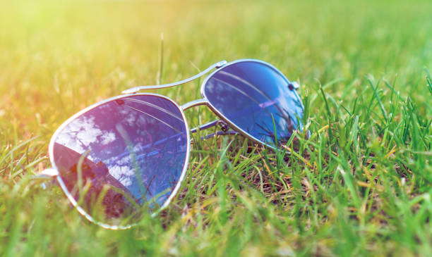 istock Soft focus, sunglasses on the green grass, summer mood. 1149096221