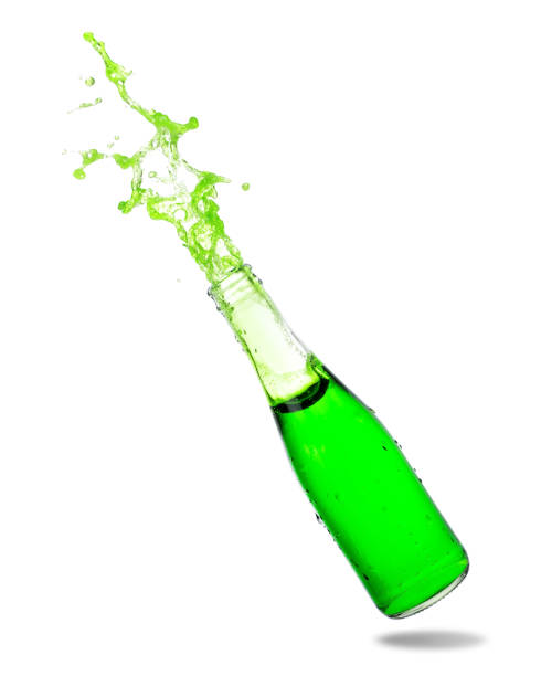 istock Green soda in bottle splashing 1149096390