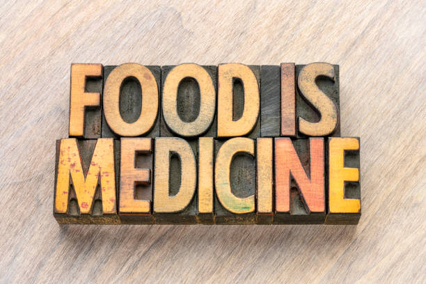 istock food is medicine text in wood type 1149096595
