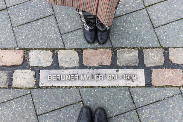 istock berlin wall memorial line with people on each side 1149096644