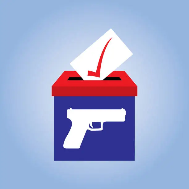 Vector illustration of Handgun Ballot Box icon
