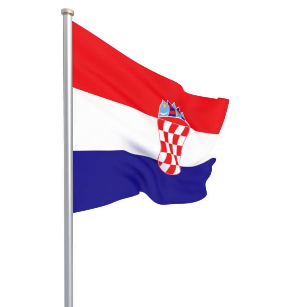 istock Croatia flag blowing in the wind. Background texture. 3d rendering, waving flag. - Illustratio 1149105772