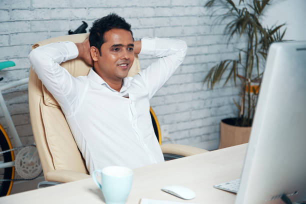 istock Businessman resting at his workplace 1149107032
