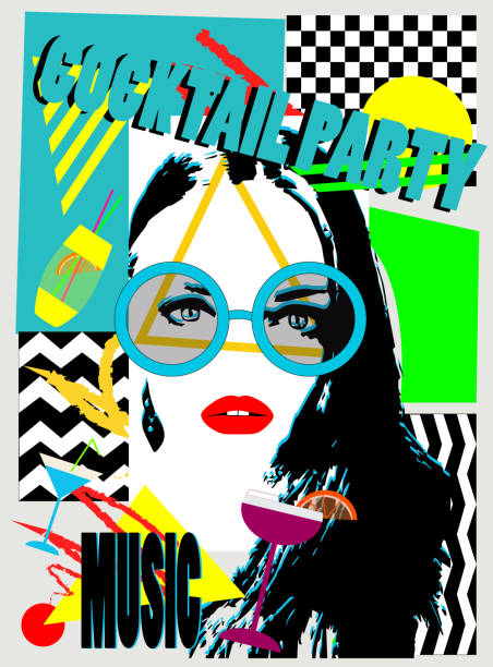istock Cocktail party background pop art with a girl 3 1149108791