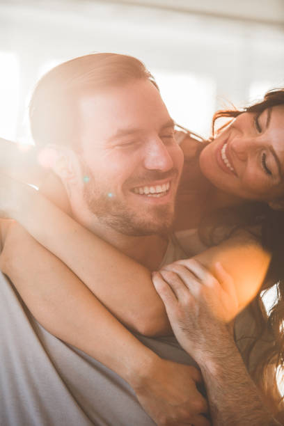 istock Beautiful happy couple laughing 1149109057