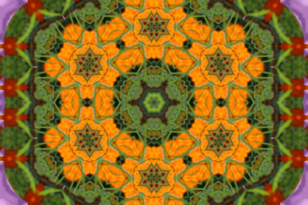 istock Green background with purple and orange figures 1149111607