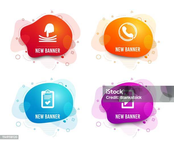 Call Center Checklist And Elastic Icons Login Sign Phone Support Survey Resilience Sign In Vector Stock Illustration - Download Image Now