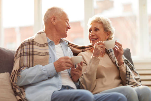 istock Senior Couple Enjoying Tea 1149118881