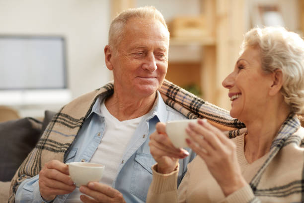 istock Happy Senior Couple Enjoying Tea 1149118888
