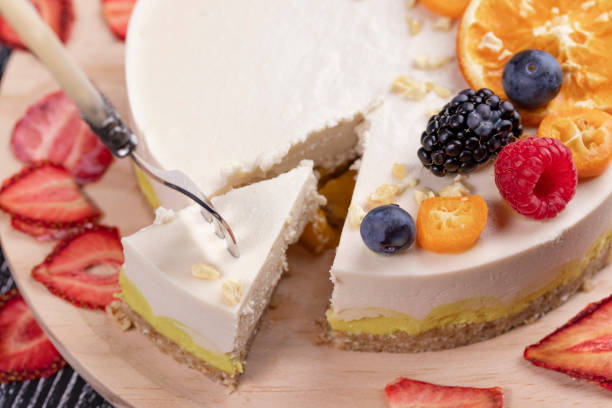 istock Cake from organic products without baking with berries and fruits 1149120948